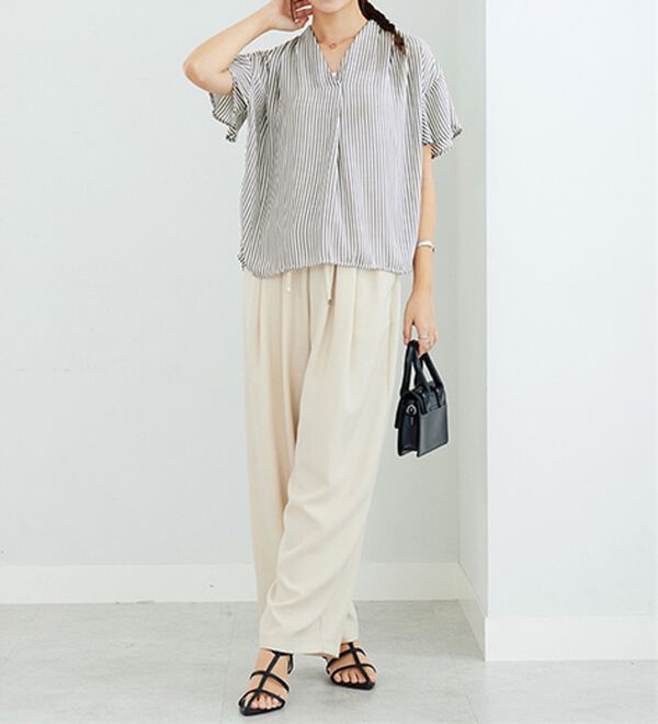 GeeRA（ジーラ）の「サラサラ涼しい！着やせも叶うフレアー袖ブラウス（ブラウス）」｜詳細画像