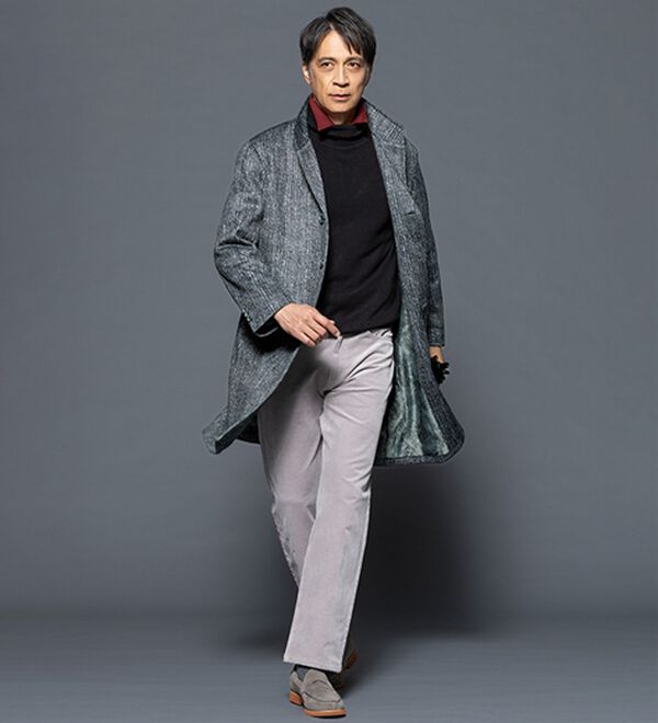 「＜デービッド　ヒックス＞上品さに差をつけるツイード調エレガンスコート（メンズコート）」｜詳細画像