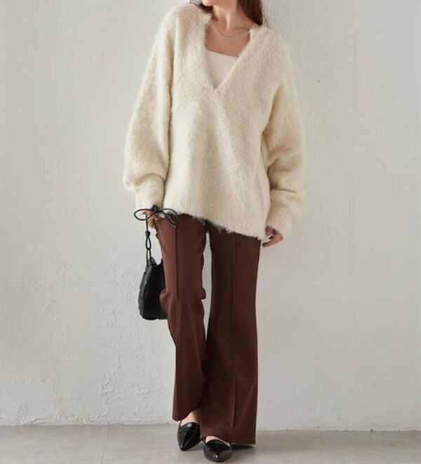 RANAN（ラナン）の「美脚見えツイルフレアーパンツ（フルレングスパンツ）」｜詳細画像