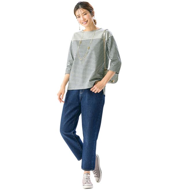 ルフラン（ルフラン）の「【４色組】毎日の主役。綿１００％ボーダーロンＴ（カットソー）」｜詳細画像