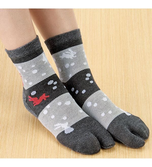 「【１０足組】色柄おまかせ　和柄メッシュ足袋ソックス（靴下・ストッキング）」｜詳細画像