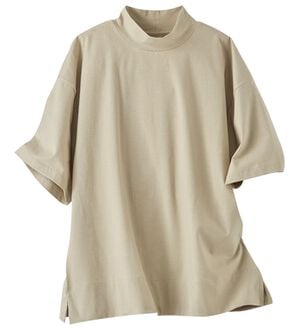 BELLUNA（ベルーナ）の「≪ＨｕｇＲｅａｍコットンＣｏｏｌ≫ひんやりハイネックプルオーバー（カットソー）」｜グレージュ