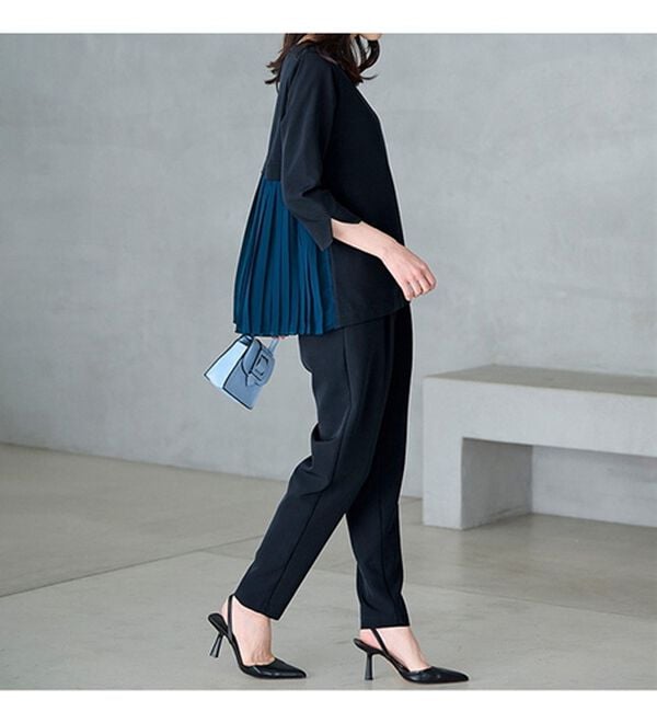 RANAN（ラナン）の「楽ちんキレイ見え！バックプリーツセットアップ（ブラウススーツ）」｜詳細画像