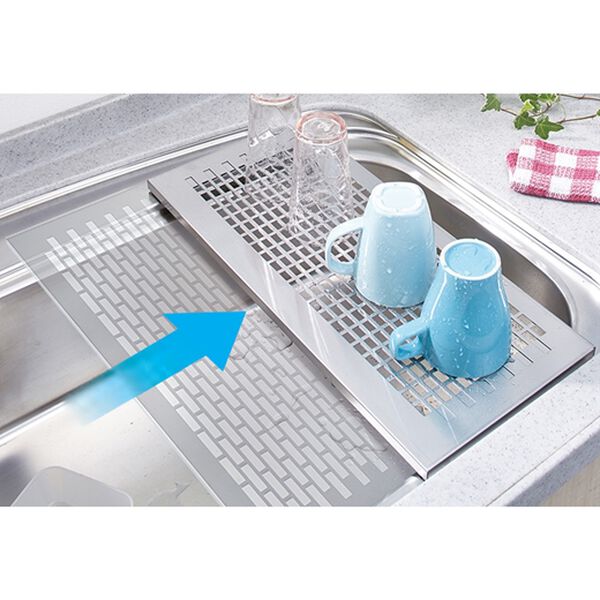 「［日本製］オールステンレス頑丈伸縮作業プレート（水まわり・コンロまわり用品）」｜詳細画像