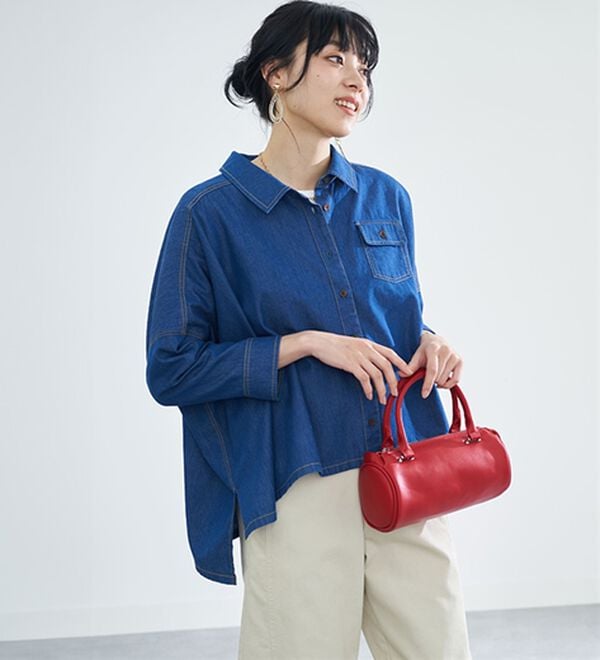 BELLUNA（ベルーナ）の「大人のゆるっと変形デニムシャツ（シャツ）」｜詳細画像