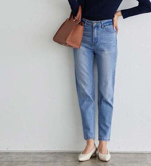 Pierrot（ピエロ）の「【Ｍ～３Ｌ】ストレッチスリムテーパードデニムパンツ（フルレングスパンツ）」｜詳細画像