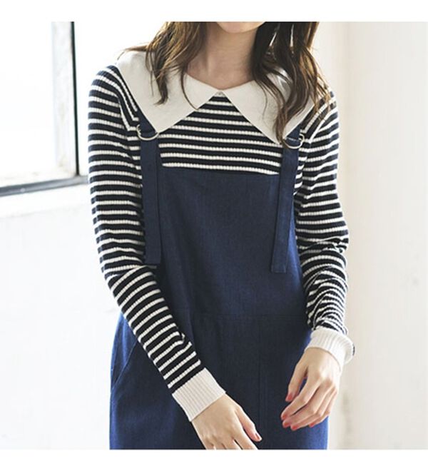 GeeRA（ジーラ）の「ビッグカラーデザインリブニット（ニット・セーター）」｜詳細画像