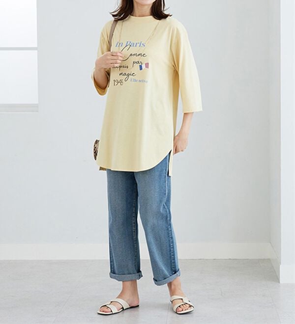 BELLUNA（ベルーナ）の「＜ＥＬＬＥ　Ａｃｔｉｖｅ＞多機能ロゴプリントチュニック（チュニック）」｜詳細画像