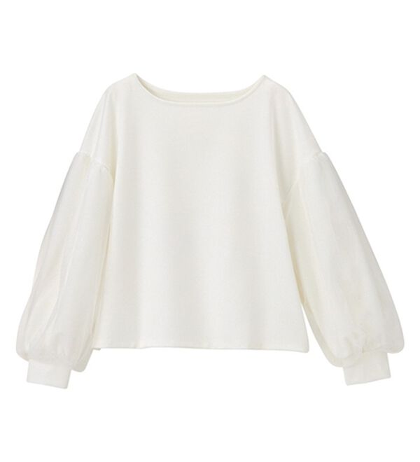 GeeRA（ジーラ）の「チュールボリュームスリーブトップス（カットソー）」｜詳細画像