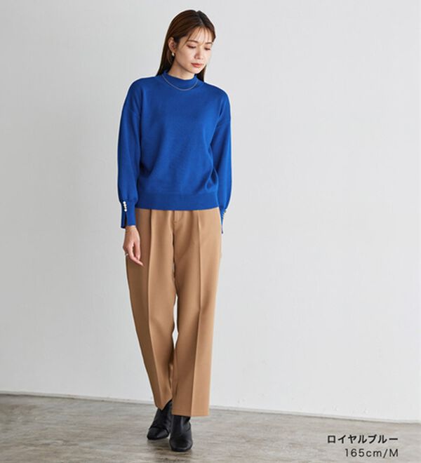 Pierrot（ピエロ）の「ゴールドボタンボリュームスリーブニット（ニット・セーター）」｜詳細画像