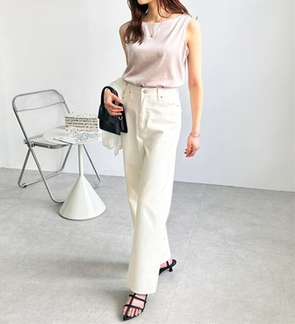 GeeRA（ジーラ）の「前後２ｗａｙヴィンテージサテンノースリーブ（タンクトップ・キャミソール）」｜詳細画像