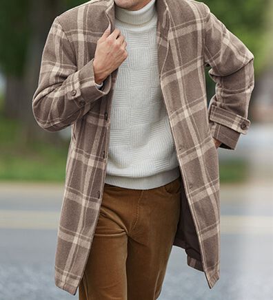 「ビッグチェックメルトンコート（メンズコート）」