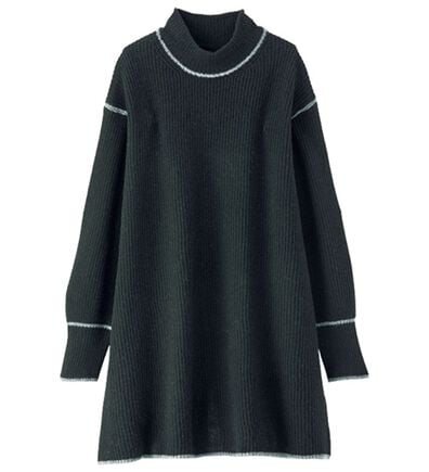 BELLUNA（ベルーナ）の「やわらかウールカシミヤ配色デザインチュニック（チュニック）」