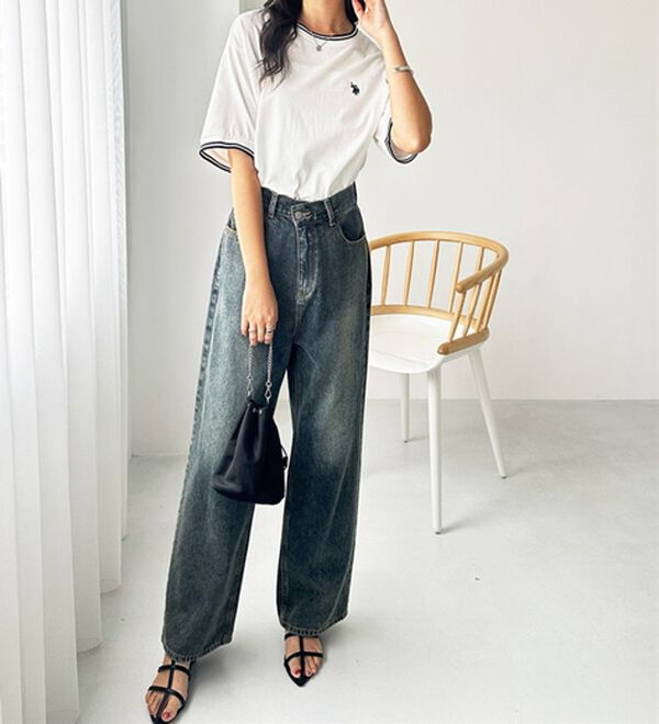 GeeRA（ジーラ）の「【ＵＳ．ＰＯＬＯ．ＡＳＳＮ】ライン配色Ｔシャツ（Tシャツ）」｜詳細画像