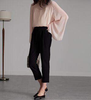 RANAN（ラナン）の「美脚シルエットクロップドパンツ（フルレングスパンツ）」｜ブラック