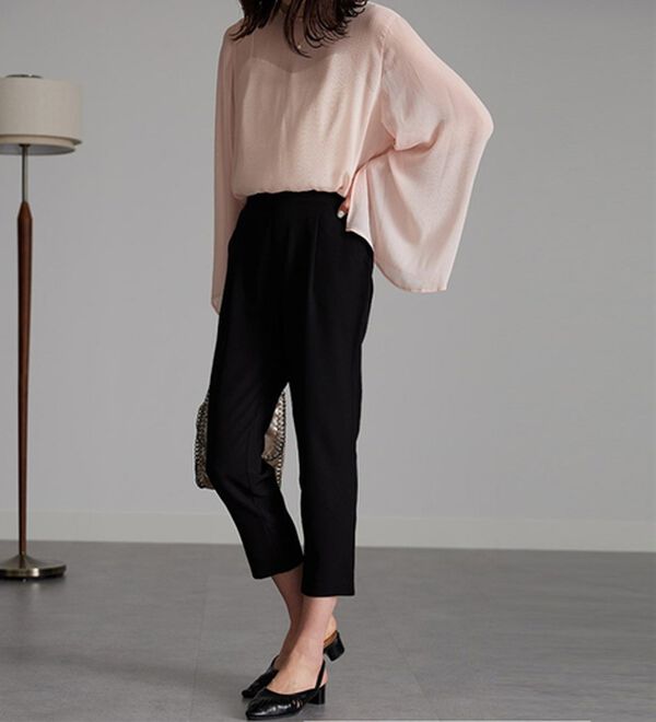 RANAN（ラナン）の「美脚シルエットクロップドパンツ（フルレングスパンツ）」｜ブラック