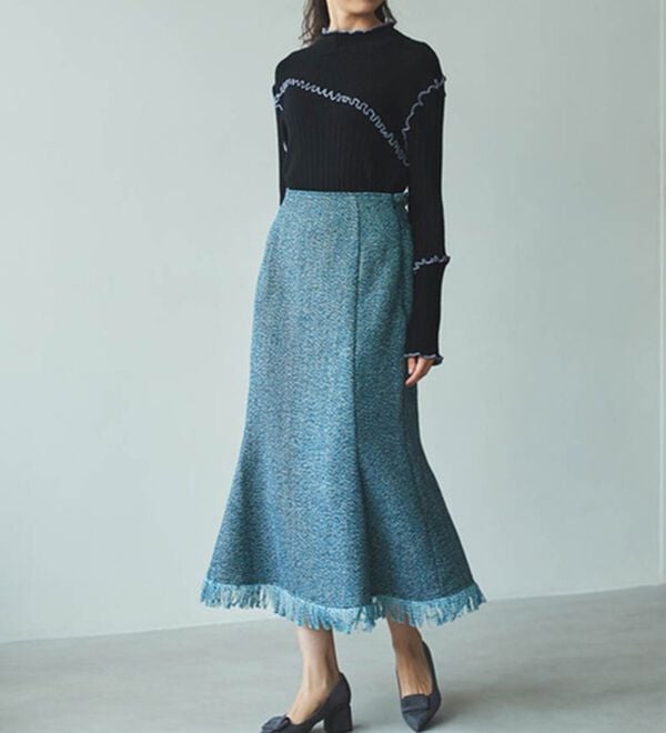 RANAN（ラナン）の「メローステッチ配色リブニット（ニット・セーター）」｜詳細画像