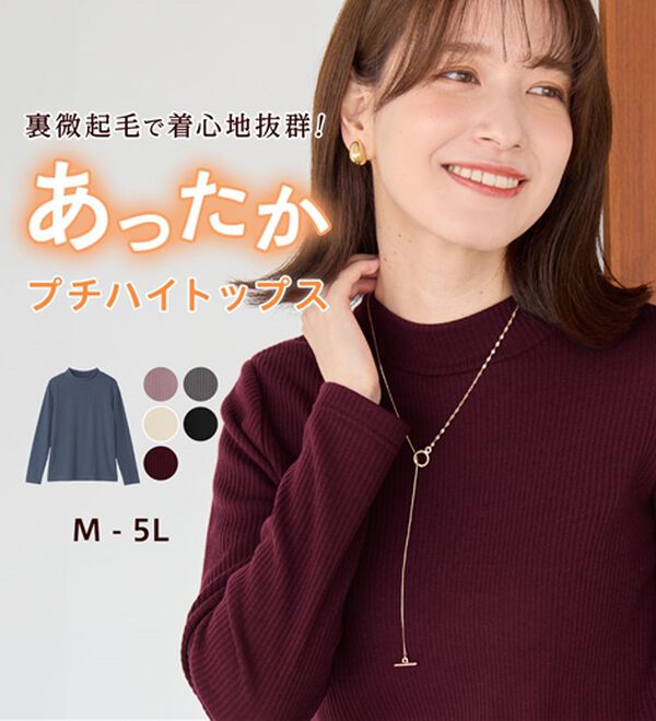 Viola e Viola（ヴィオラ エ ヴィオラ）の「【チクチクしにくい！】柔らかリブプチハイネックプルオーバー（カットソー）」｜詳細画像