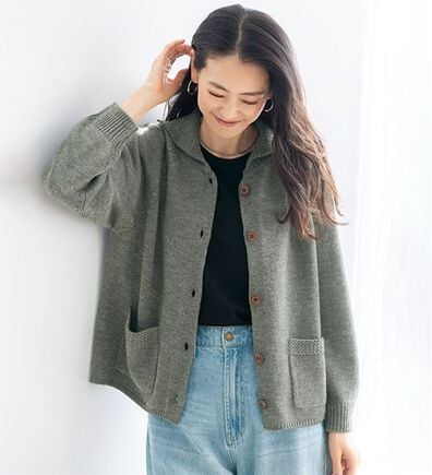 BELLUNA（ベルーナ）の「秋の温度調節に！衿付ニットジャケット（その他ジャケット）」