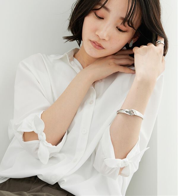BELLUNA（ベルーナ）の「【吸水速乾】イージーケア！袖リボンシャツチュニック（チュニック）」｜詳細画像