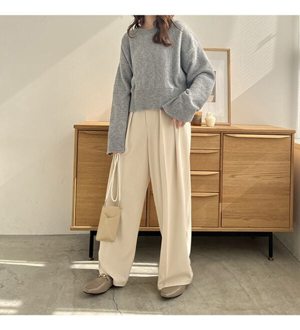 GeeRA（ジーラ）の「ふわふわ素材ワイドスリーブショートニット（ニット・セーター）」｜詳細画像