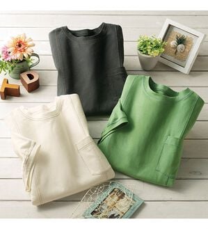 ルフラン（ルフラン）の「【３色組】ひんやり！ポケット付ステッチゆるＴシャツ（カットソー）」｜詳細画像