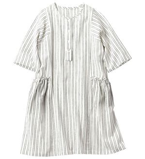 BELLUNA（ベルーナ）の「さらさら綿麻ストライプチュニック（チュニック）」｜オフホワイトストライプ