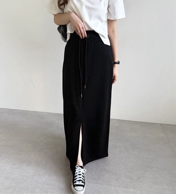 GeeRA（ジーラ）の「フロントスリットスウェットナロースカート（ロングスカート）」｜詳細画像