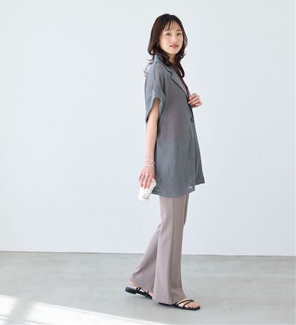 BELLUNA（ベルーナ）の「シュッと体型カバー！ジャストフィットフレアーパンツ（フルレングスパンツ）」｜詳細画像