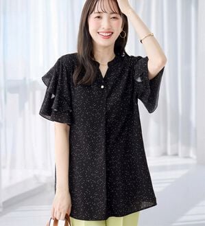 alotta（アロッタ）の「【イージーケア】フリル袖チュニックブラウス（チュニック）」｜詳細画像