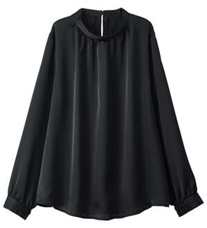 BELLUNA（ベルーナ）の「大人の艶感ヴィンテージサテン素材ブラウス（ブラウス）」｜黒