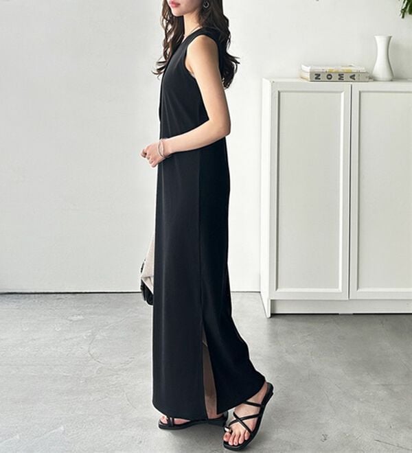 GeeRA（ジーラ）の「全骨格対応！前後２ＷＡＹ細見えタンクワンピース（カットソーワンピース）」｜詳細画像