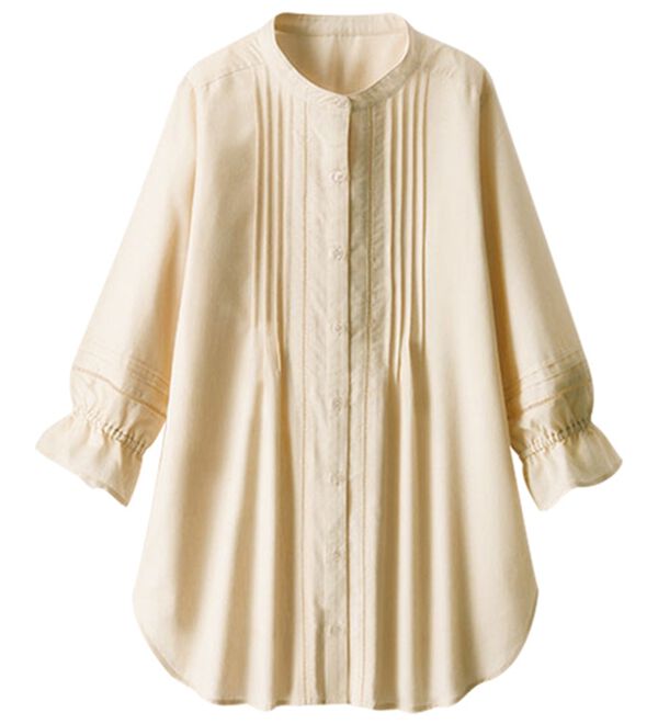 BELLUNA（ベルーナ）の「機能付リネン混レース使いシャツチュニック（チュニック）」｜詳細画像