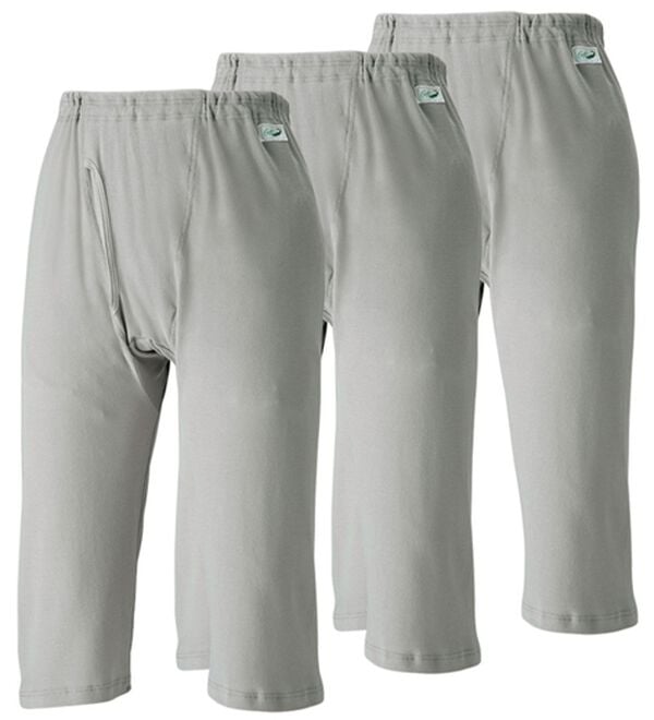 「【３枚組】＜クロコダイル＞綿１００％さらっと冷感ステテコ（メンズ靴下・タイツ）」｜ライトグレー3枚組