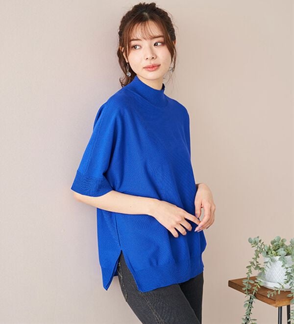 BELLUNA（ベルーナ）の「ガシガシ洗える！涼しげ夏用ドルマンニット（ニット・セーター）」｜詳細画像