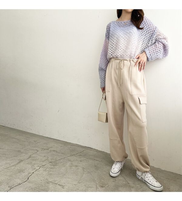 GeeRA（ジーラ）の「やわらか素材カーゴパンツ（フルレングスパンツ）」｜詳細画像