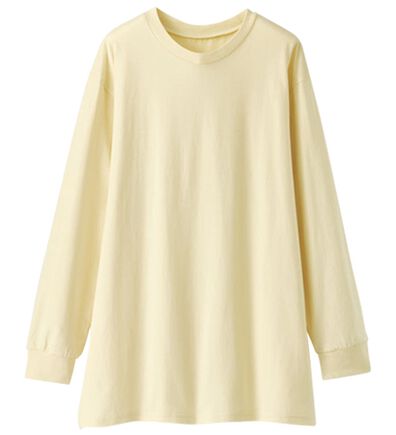 BELLUNA（ベルーナ）の「夏でも着られる強撚綿１００％長袖プルオーバー（カットソー）」