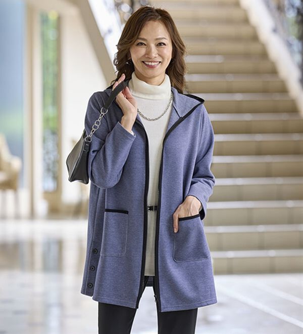 ソフトポンチ素材配色使いコート＆ベストセット - ベルーナ【公式】 