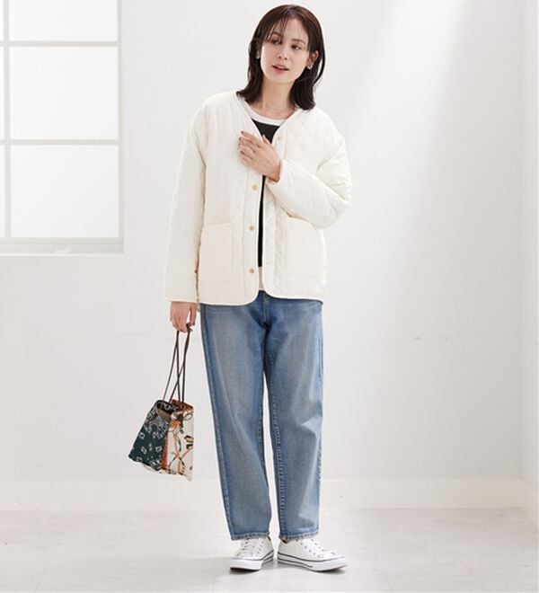 BELLUNA（ベルーナ）の「パイピング使い裏ボアキルトコート（ハーフコート）」｜詳細画像