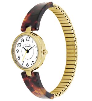 「べっ甲柄じゃばら腕時計（メンズ腕時計）」｜ブラウン