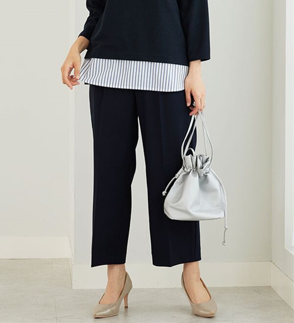BELLUNA（ベルーナ）の「サラリ美脚見え！タック使いワイドパンツ（ワイドパンツ・ガウチョ）」｜詳細画像