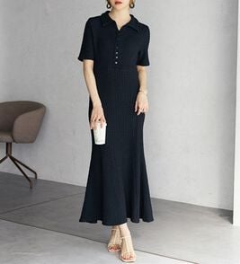 GeeRA（ジーラ）の「全骨格細見え！表面感素材マーメイドワンピース（その他ワンピース）」