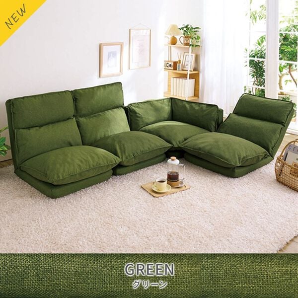 リクライニングフロアコーナーソファ＜ローソファ・ハイバック