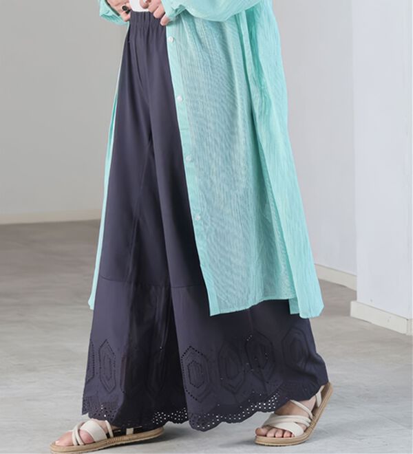 A HAPPY MARILYN（アハッピーマリリン）の「【３丈から選べる】脱！股ずれ宣言！裾レースぺチパンツ（肌着・インナーウェア）」｜ダイヤ柄／チャコール