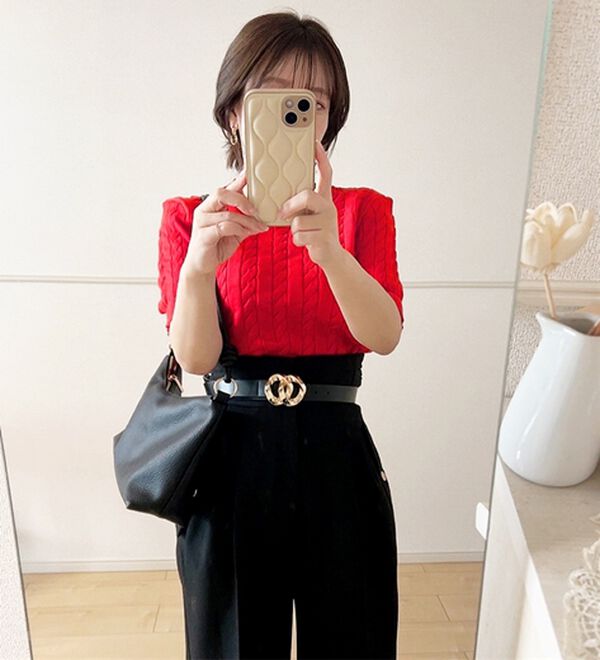 GeeRA（ジーラ）の「ケーブル編みニットトップス（ニット・セーター）」｜詳細画像