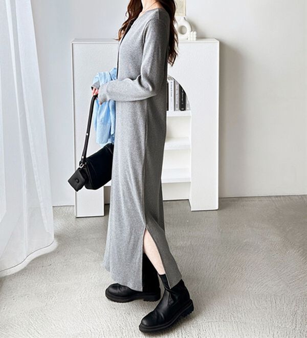 GeeRA（ジーラ）の「全骨格対応！前後2WAY細見えリブワンピース（カットソーワンピース）」｜詳細画像