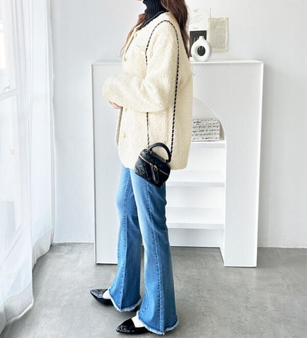 GeeRA（ジーラ）の「リングウールライク金ボタンジャケットコート（ハーフコート）」｜詳細画像