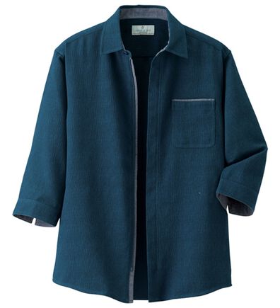 「＜コムルヴァン・オム＞さっと羽織れる楊柳メッシュシャツ（メンズシャツ）」