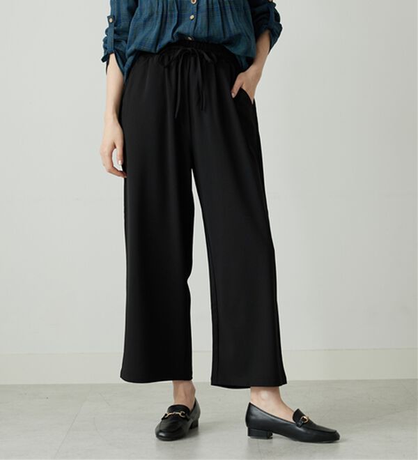 BELLUNA（ベルーナ）の「【接触冷感/UVカット/吸水速乾/イージーケア】カナパストレッチ素材ワイドパンツ（ワイドパンツ・ガウチョ）」｜詳細画像