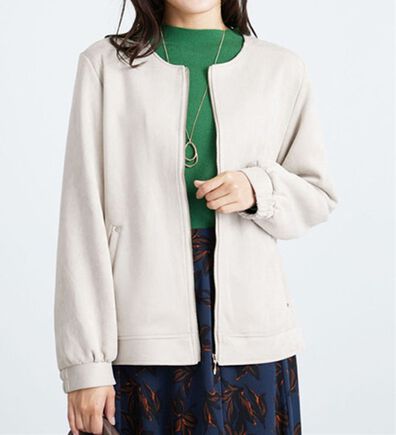 BELLUNA（ベルーナ）の「スエード調素材ノーカラージャケット（ノーカラージャケット）」